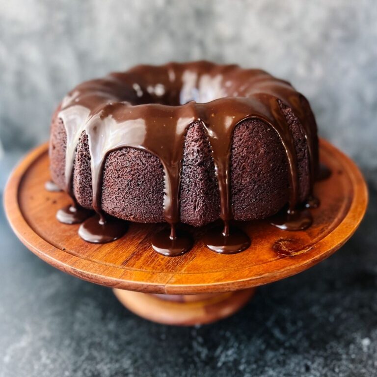Chocolate Sour Cream Pound Cake With Chocolate Ganache