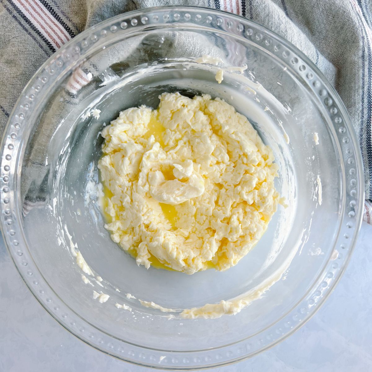 Step One: Cream the butter and sugar shown in a mixing bowl.