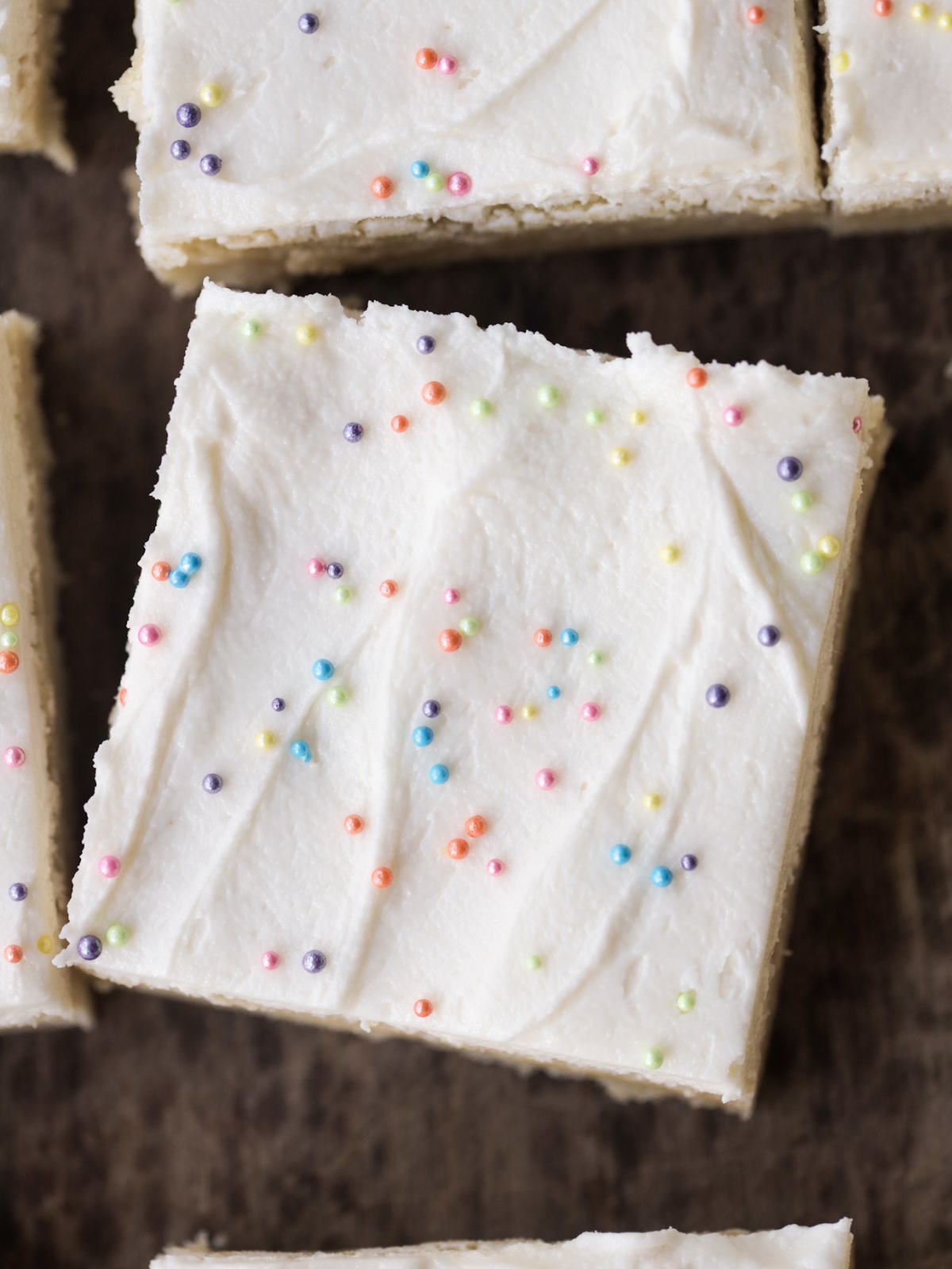 A single sourdough sugar cookie bar closeup.